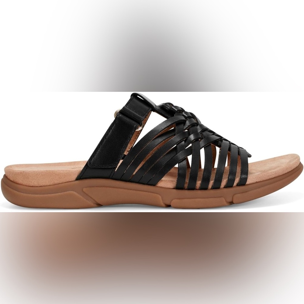 Easy Spirit Mindi Women's Black Strappy Sandals - Picture 4 of 9